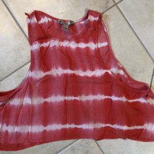 IRIS SALMON TIED-EYED TANK SZ L